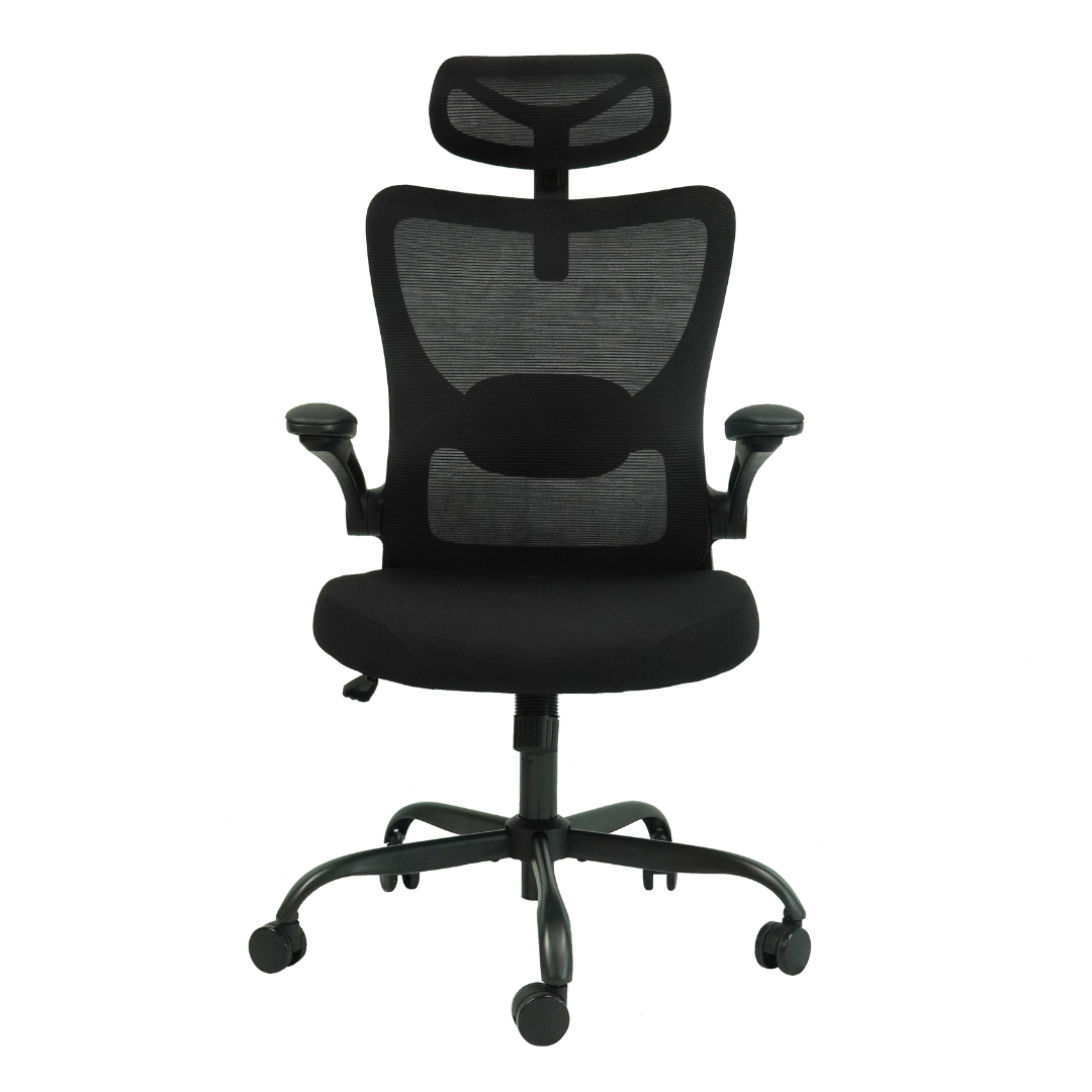 Silla ergonómica premium FORCE color negro, vista frontal