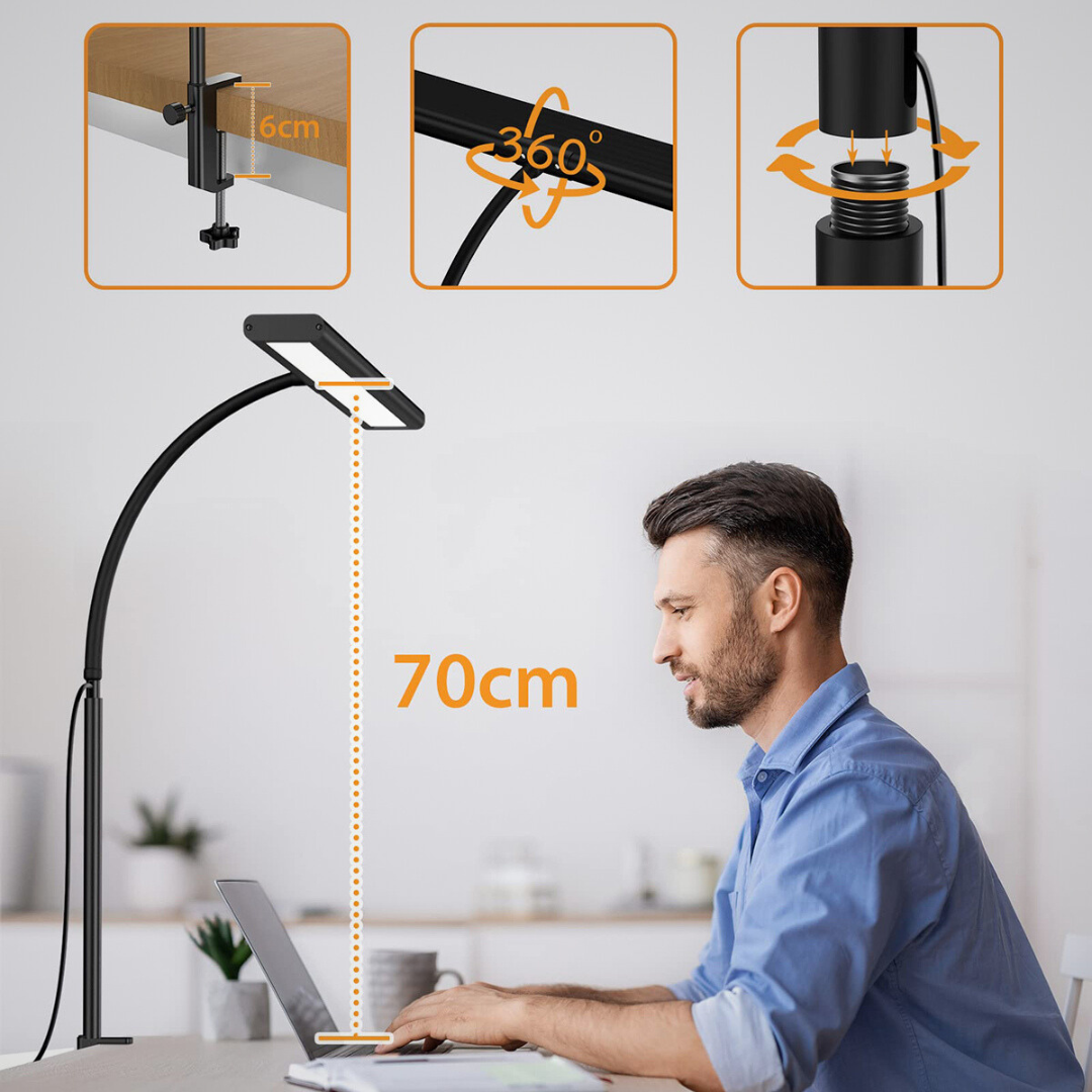 LÁMPARA LED PARA ESCRITORIO CON BRAZO FLEXIBLE