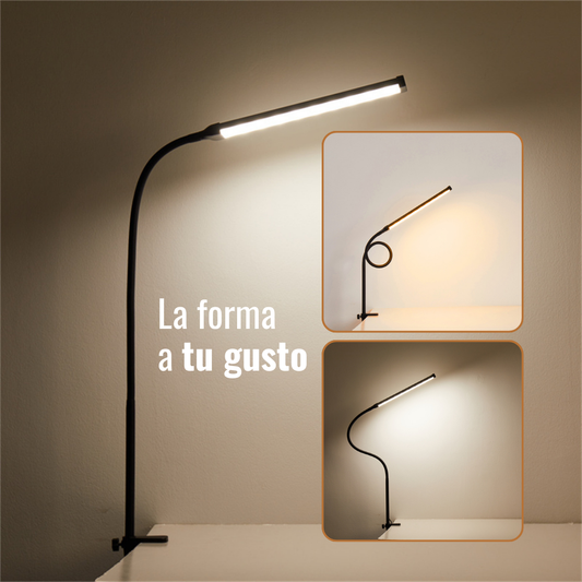 LÁMPARA LATERAL PARA ESCRITORIO CON BRAZO FLEXIBLE
