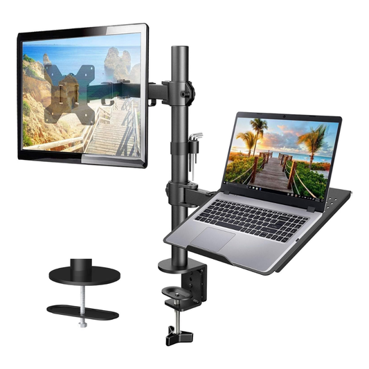 SOPORTE BASE PARA UN MONITOR Y UN PORTÁTIL PARA ESCRITORIO