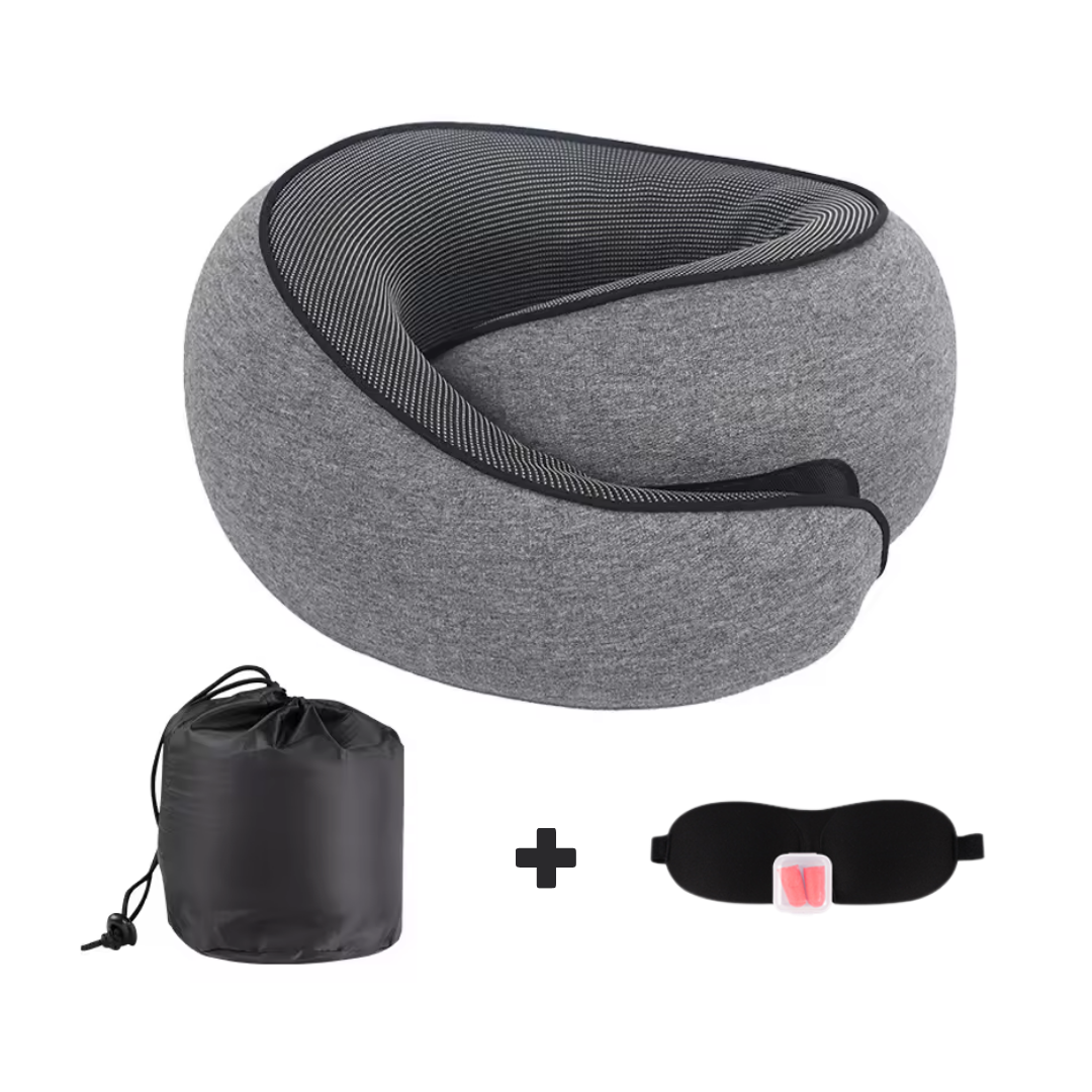 Cojín Cuello Viajero Soporte Ergonómico Cervical + Tapa Oídos + Tapa ojos