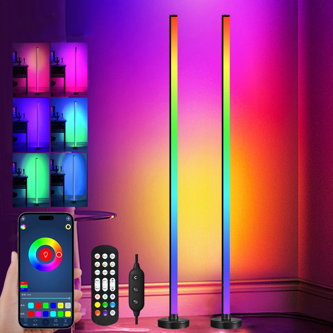 PAR DE LUCES DE PIE COLORES RGB AMBIENTACIÓN