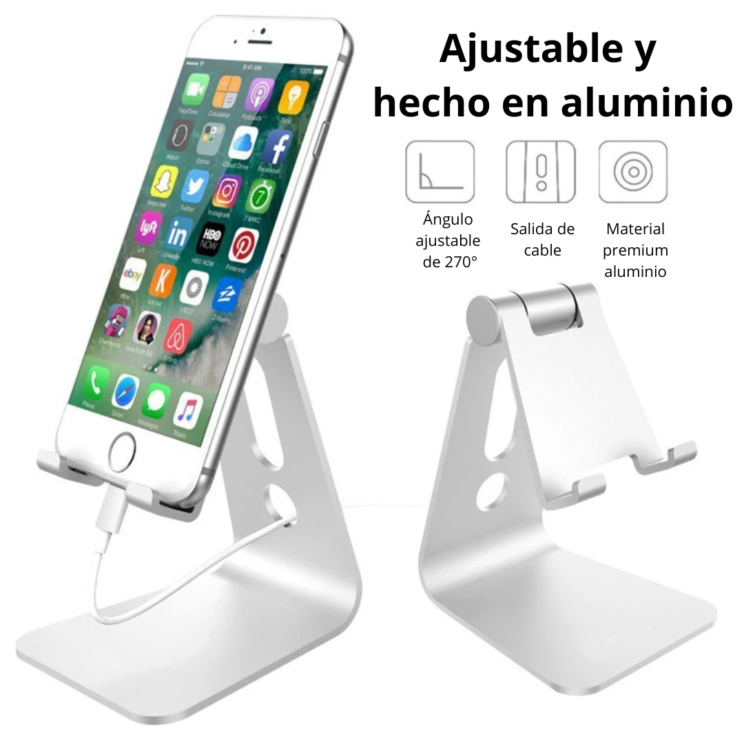 SOPORTE EN ALUMINIO REGULABLE PARA CELULAR