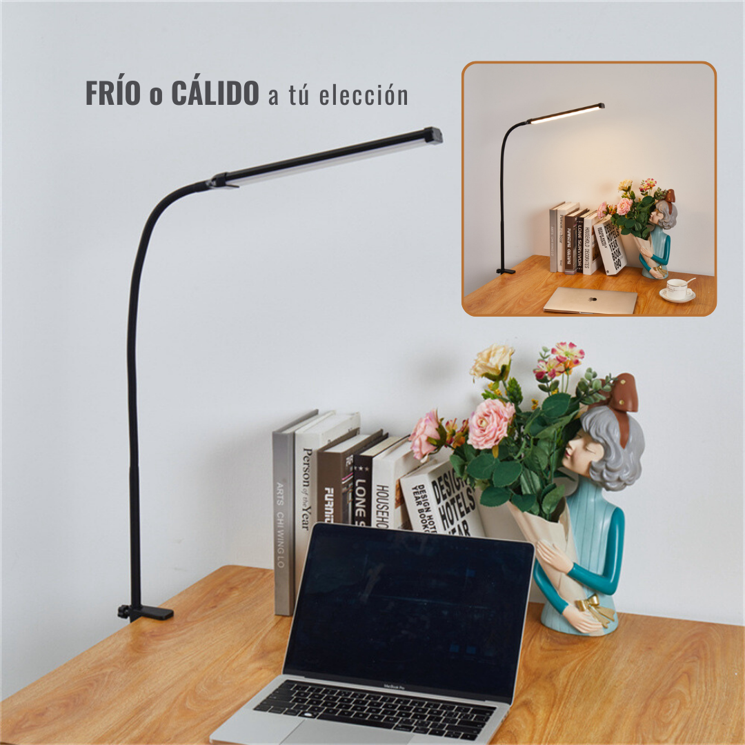 LÁMPARA LATERAL PARA ESCRITORIO CON BRAZO FLEXIBLE