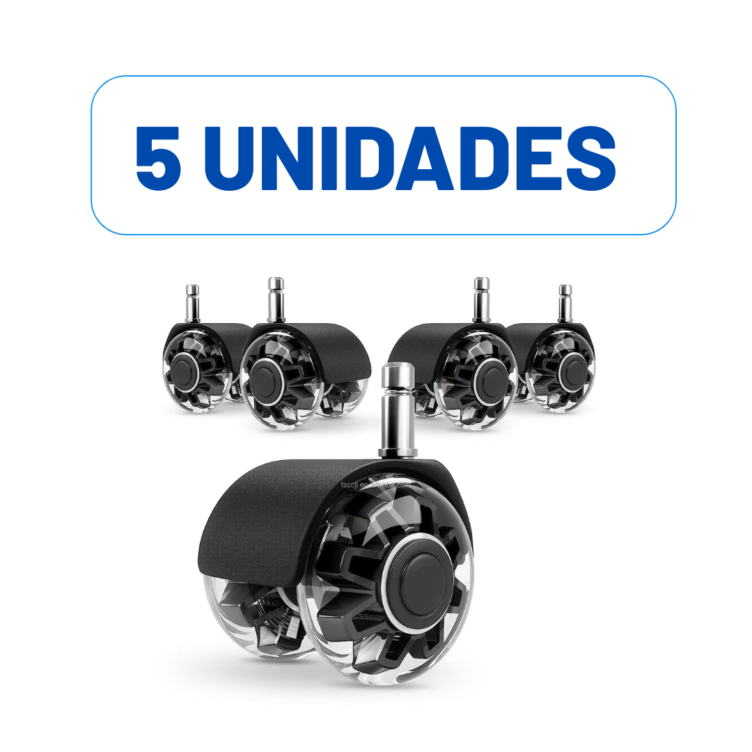 SET 5 LLANTAS PREMIUM EN GOMA PARA SILLA
