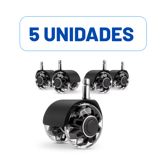 SET 5 LLANTAS PREMIUM EN GOMA PARA SILLA