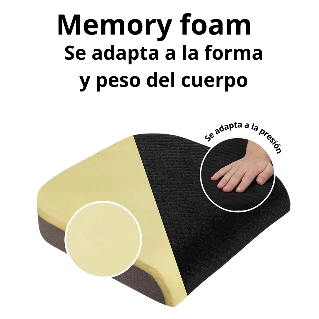 COJÍN ERGONÓMICO PARA SILLA CON MEMORY FOAM