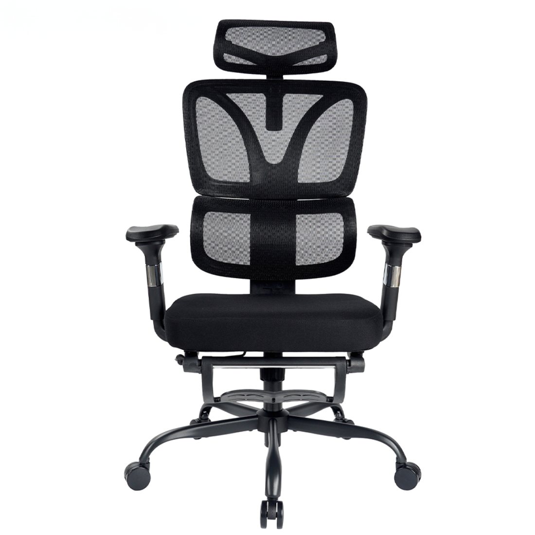 Silla ergonómica ROMA para oficina en casa, vista frontal con base de 5 ruedas