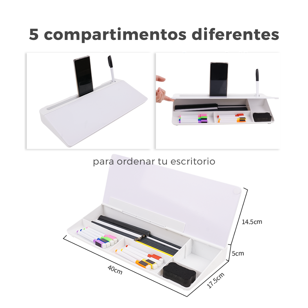 Tablero Mini Escritorio Acrílico Productividad + Organizador