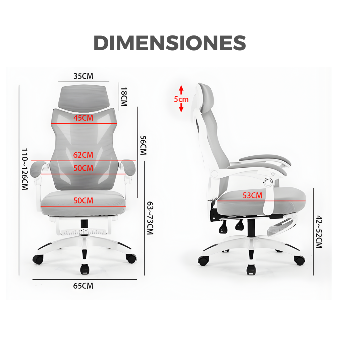 PREVENTA: SILLA ERGONÓMICA RECLINABLE + REPOSAPIES - LYRA