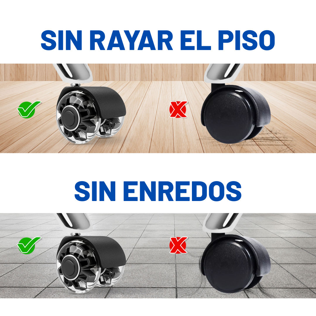 SET 5 LLANTAS PREMIUM EN GOMA PARA SILLA