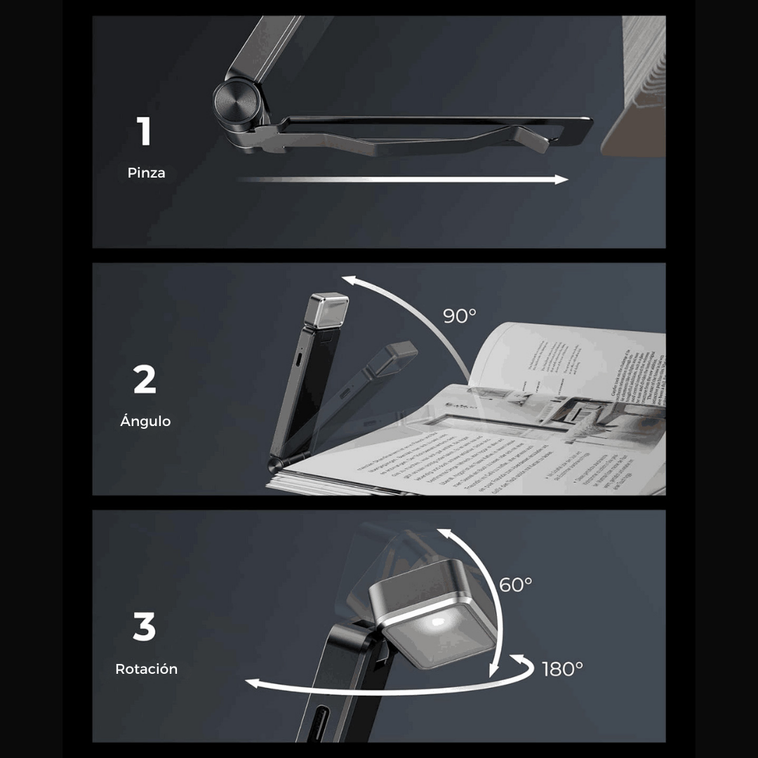 Lampara Lectura Led Recargable Para Leer Portable Graduable