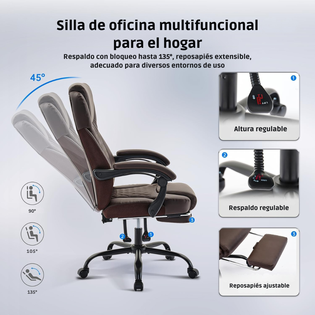 PREVENTA: SILLA ERGONÓMICA GERENCIAL PREMIUM + REPOSAPIES - KRONOS
