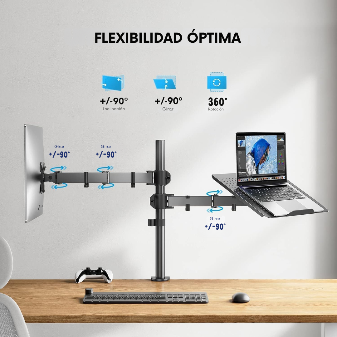 SOPORTE BASE PARA UN MONITOR Y UN PORTÁTIL PARA ESCRITORIO