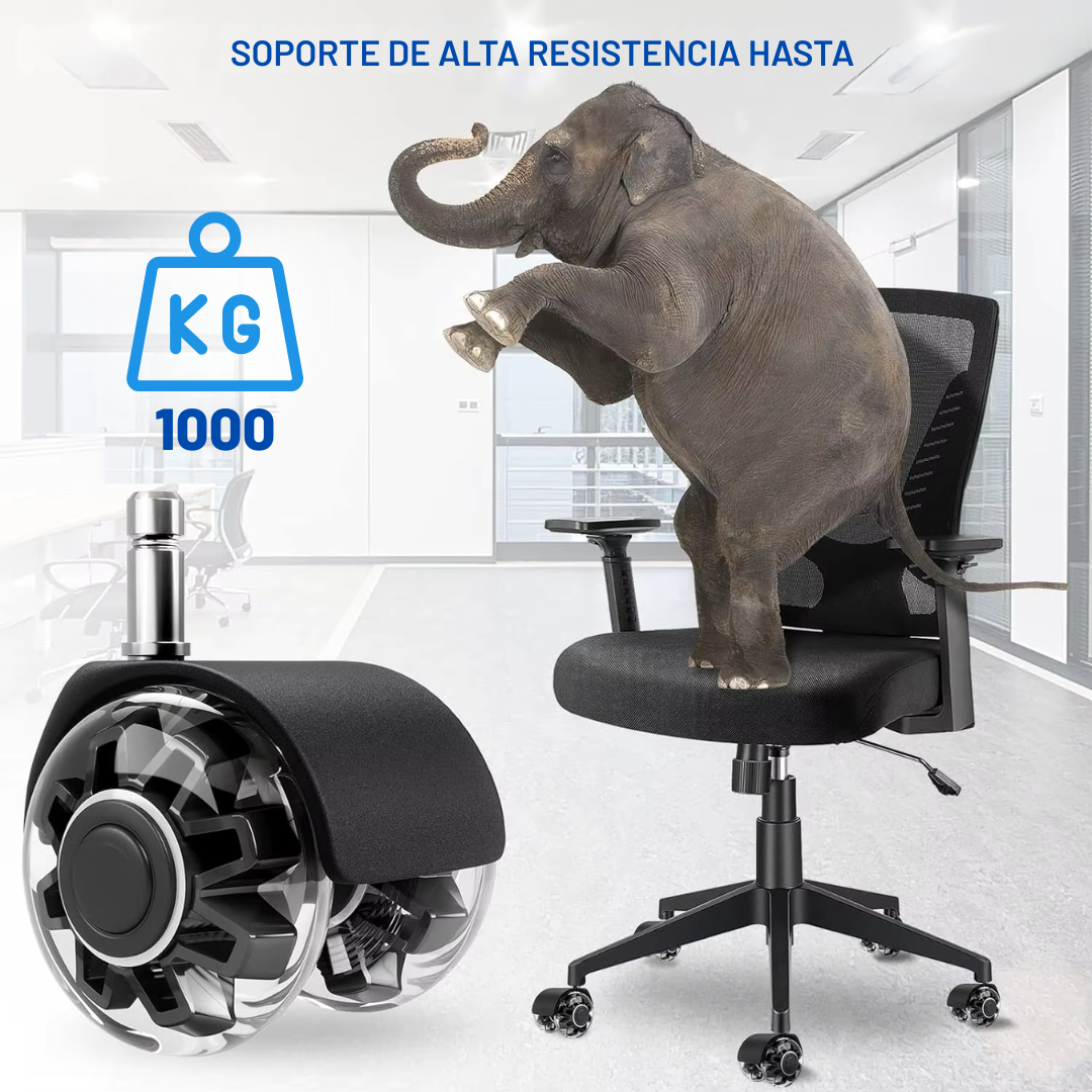 SET 5 LLANTAS PREMIUM EN GOMA PARA SILLA