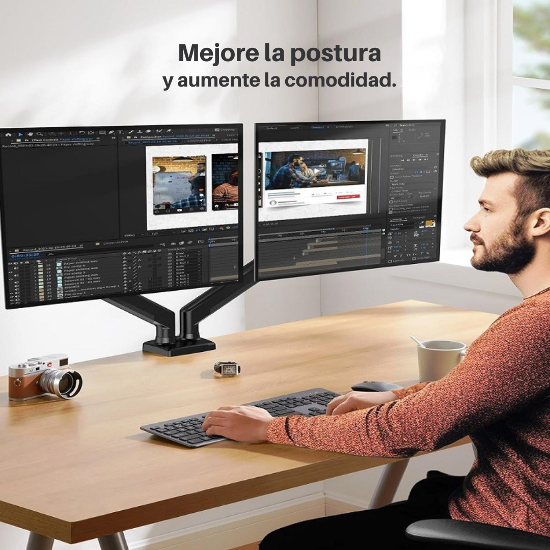 SOPORTE BASE 2 BRAZOS PARA MONITORES EN ESCRITORIO