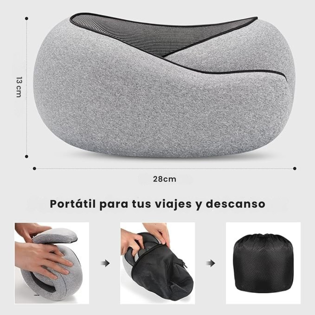 Cojín Cuello Viajero Soporte Ergonómico Cervical + Tapa Oídos + Tapa ojos