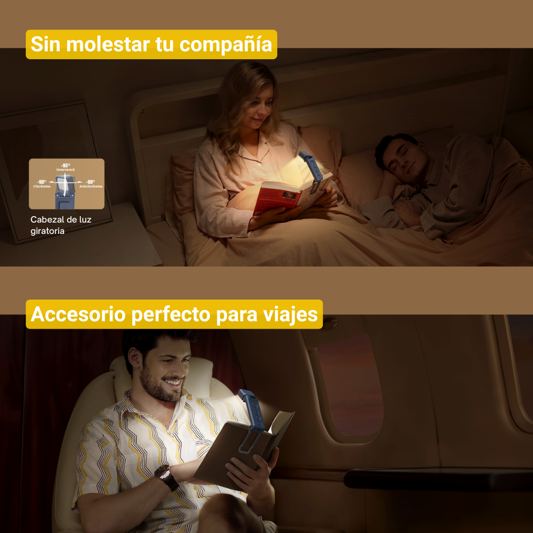 Lampara Leer Libros Premium Led Recargable Graduable Luz Lectura