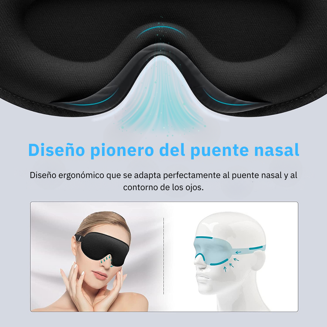Mascara Antifaz para Dormir Cubre Ojos Transpirable y Ajustable