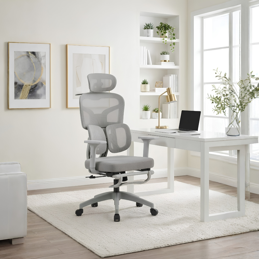 Silla reclinable Magnum vista de perfil en un espacio de oficina moderno