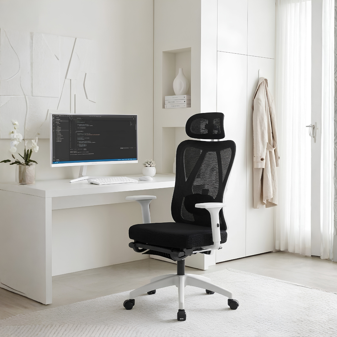 Silla reclinable ergonómica Zian en un espacio de oficina en casa